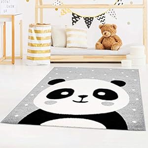 Carpet City Kinderteppich Bubble Kids Panda Grau 160x225