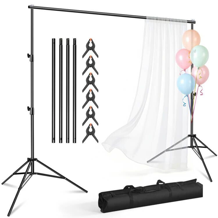 Support de toile de fond 2,5x3 m réglable pour studio avec sac