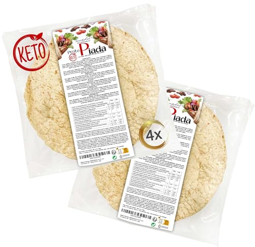 Piadinas proteínicas Line@diet | Alto contenido de proteínas | Para la fase 1 | 2 Paquetes con 4 piadinas de 40 g (8 Piadinas (paquete de 2, 320g))