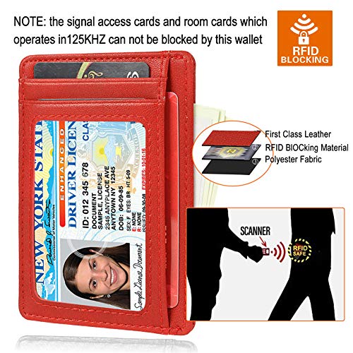 Image of GH GOLD HORSE Slim RFID Blocking Card Holder Minimalist Leather Front Pocket Wallet for Women | Slim