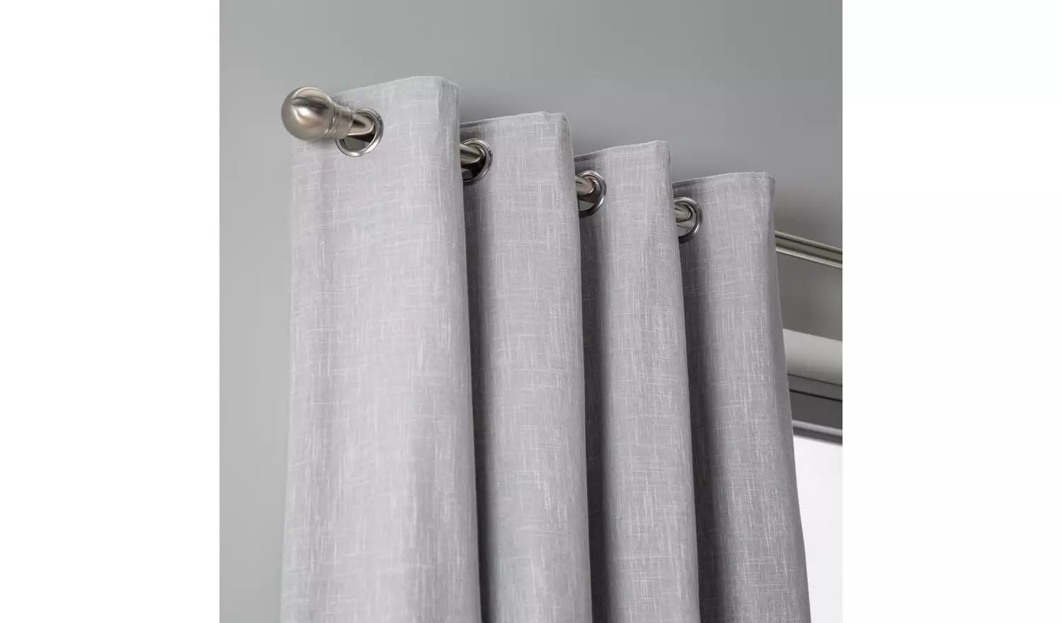 SEGOY Linen Blackout Eyelet Curtains - Dove Grey-117x137cm
