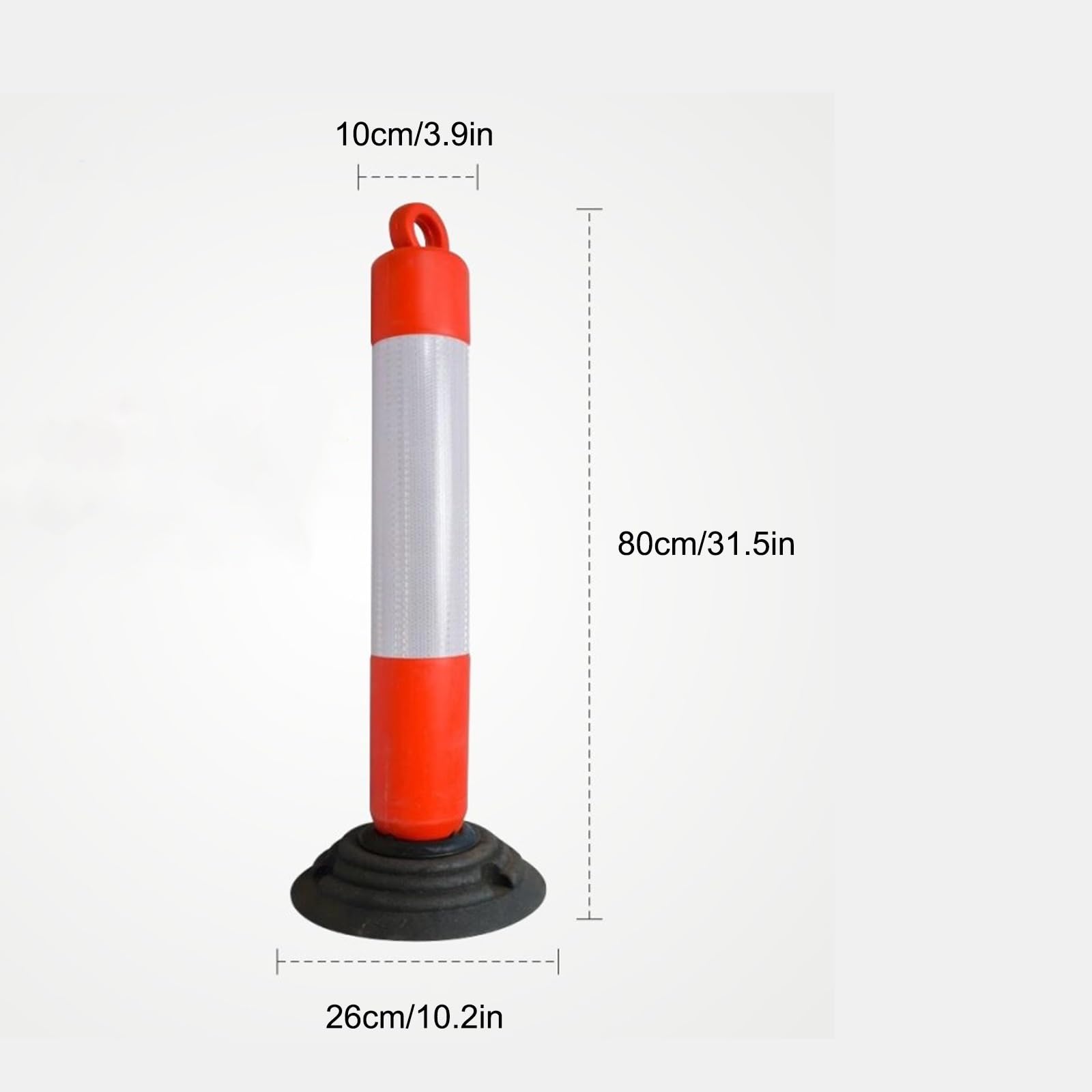 Paletto di segnalazione flessibile per la sicurezza stradale con base, per delimitare parcheggi in aree sensibili al traffico, colore rosso (2 pezzi)