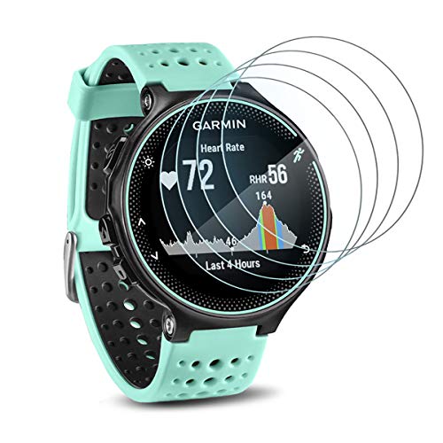 Vetpw[4 Unidades] Vidrio Templado Protector de Pantalla para Garmin Forerunner 220/225 / 230/235 / 620/630, [0.3mm 2.5D Alta definición 9H Dureza] [Anti-arañazos] Cristal Templad