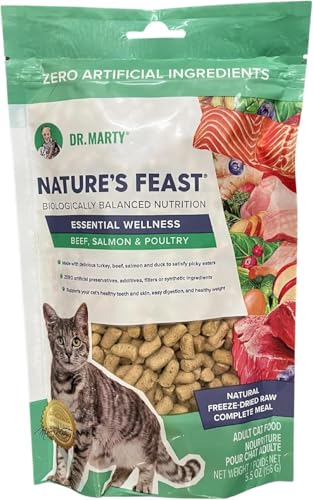 Dr. Marty Natures Feast Essential Wellness Beef Salmon and Poultry Dry Cat Food 5.5 oz
