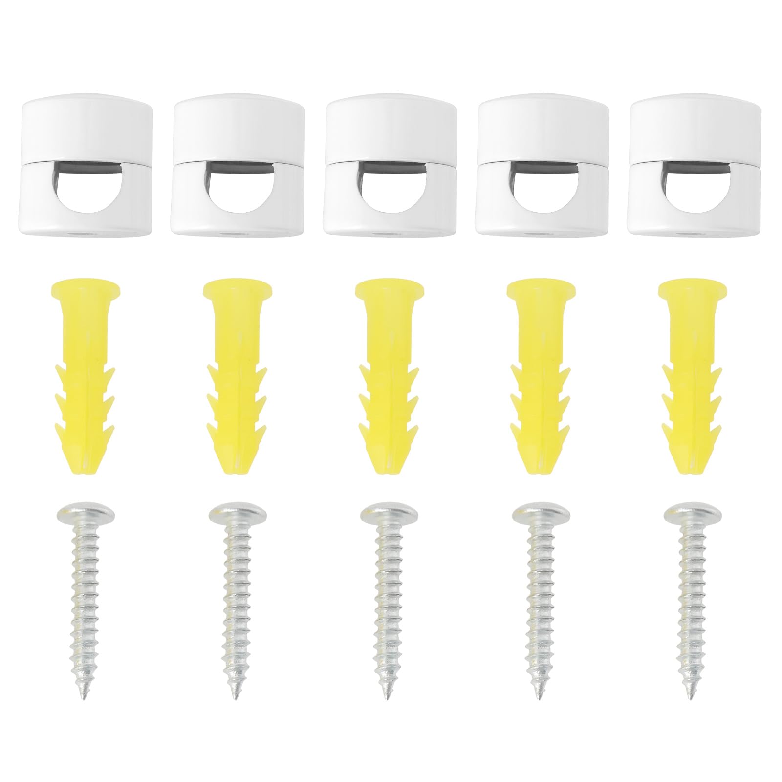 Briny River 5PCS Swag Hook for Chandelier Ceiling Lights Cable for Textile Cables PVC Lamp Cables Surface-Mounted Cable Holder for Fabric Cable Less Than 7.8mm/0.31 Inch(White)