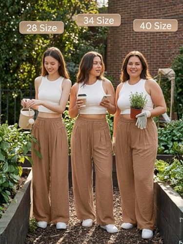 Image of GRECIILOOKS High Waist Polycotton Trousers for Women - Flared Parachute Pants with Side Pockets | Casual Travel Cargo Pants (Available in Plus Size and Value Pack)