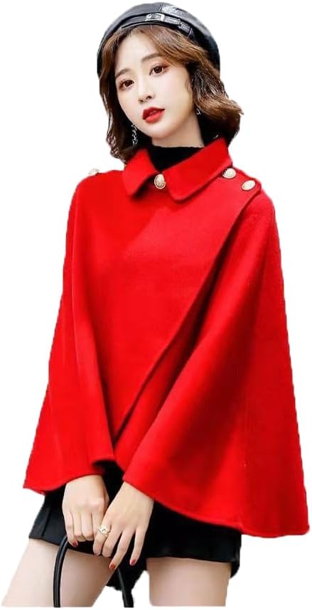 Women's Wool Blend Capelet Capes Hooded Warm Poncho In winter - Image 6