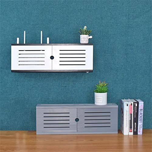 Étagère murale de rangement multimédia modem routeur boîte cachée prise courant 100cm - 5