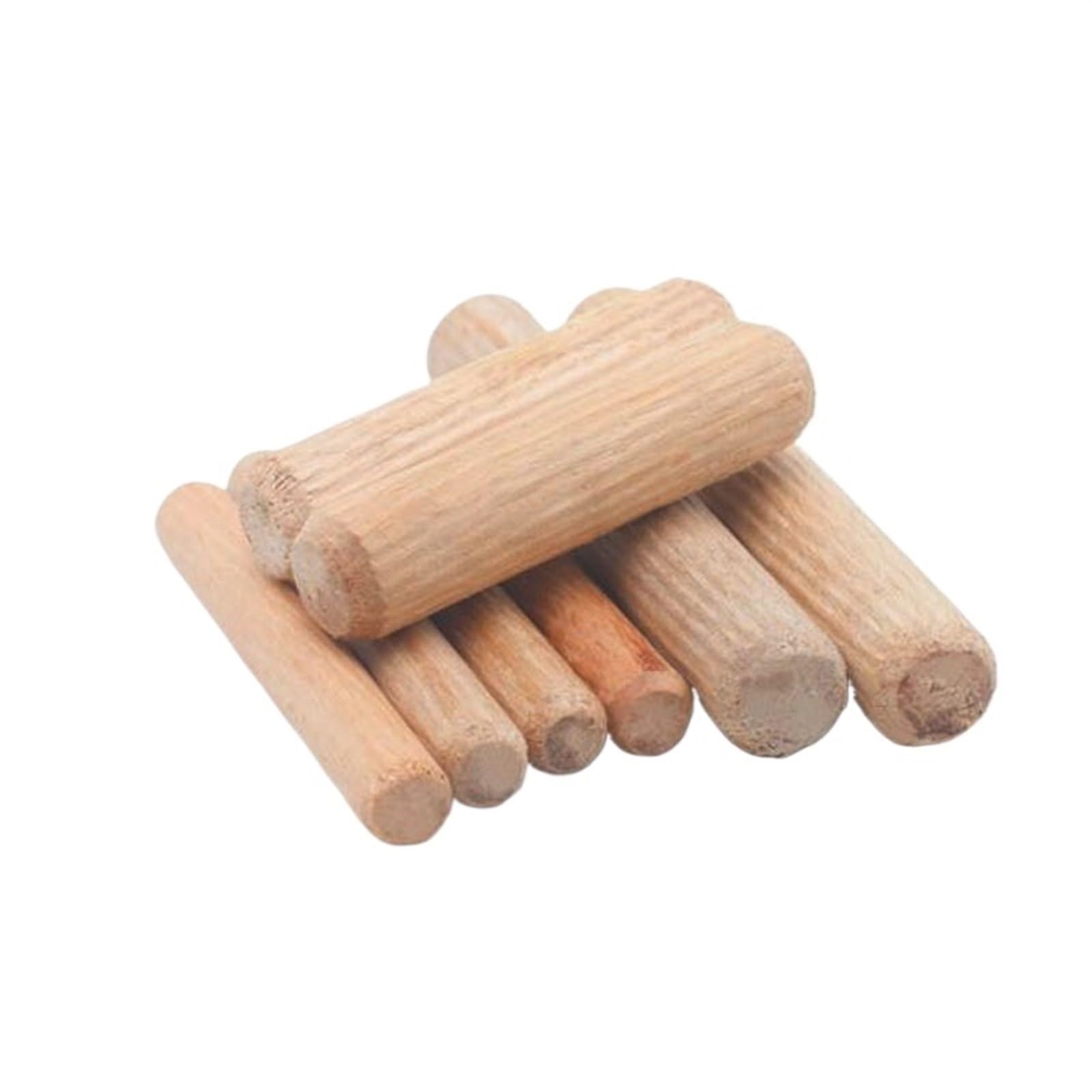 Bâtonnets en bois pour loisirs créatifs Assortiment de chevilles en bois, lot 50/100 M6/M8/M10, tiges et, marron clair(M8 x 60mm 50PCS)