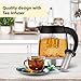 Chef’s Star Hot Water Electric Kettle, Glass Tea Kettle, Tea Warmer, Hot Tea Maker, Stainless Steel Bottom with LED Indicator and Auto Shut Off Protection, 1500 Watts, 60 Ounce
