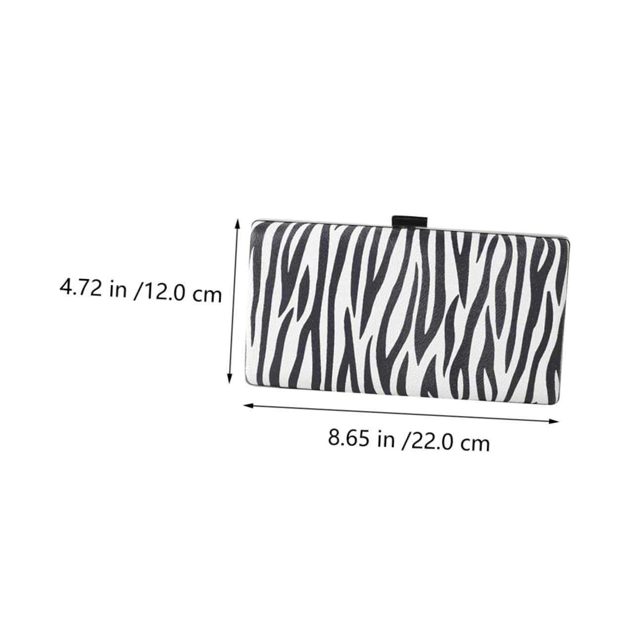 Gatuida Bolso de Fiesta de Rayas de Cebra en Pu Negro Elegante