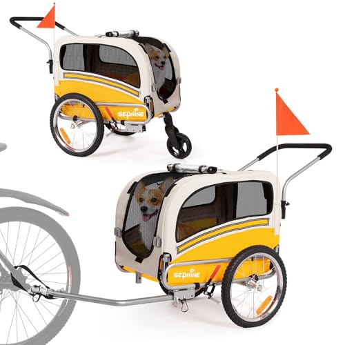 Sepnin 20303 Remolque de bicicleta y silla de paseo para perro, 2 en 1