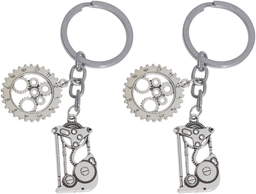 Steampunk Era Clock Gear Keychain Metal Creative Key Holder Ornament