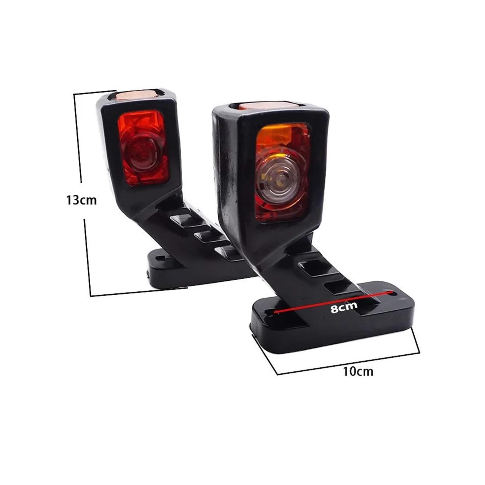 Per Rimorchio Per Camion Furgone Camion 2 Pezzi 3 Facce Bianco Rosso Giallo 12/24 V Luce Di Posizione Laterale Indicatore Posteriore Lampada Freccia Laterale(2X big long 130mm)