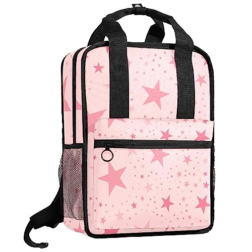 Cartable sac à dos pour garçons motif étoiles rose multicolore