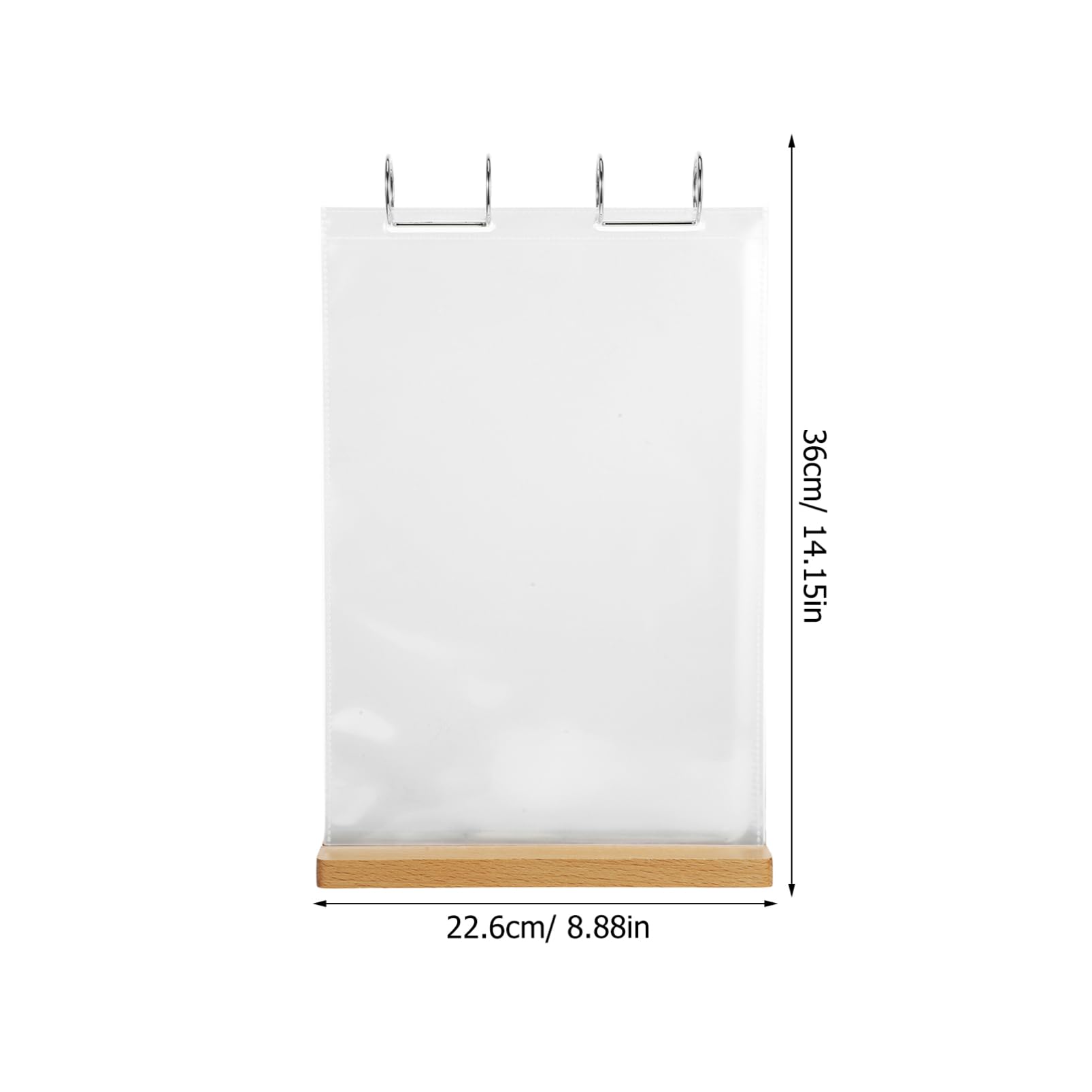 HOMOCONO Table Sign Holder Menu Stand Acrylic for Restaurant Wood Base and 6 Card Sleeves