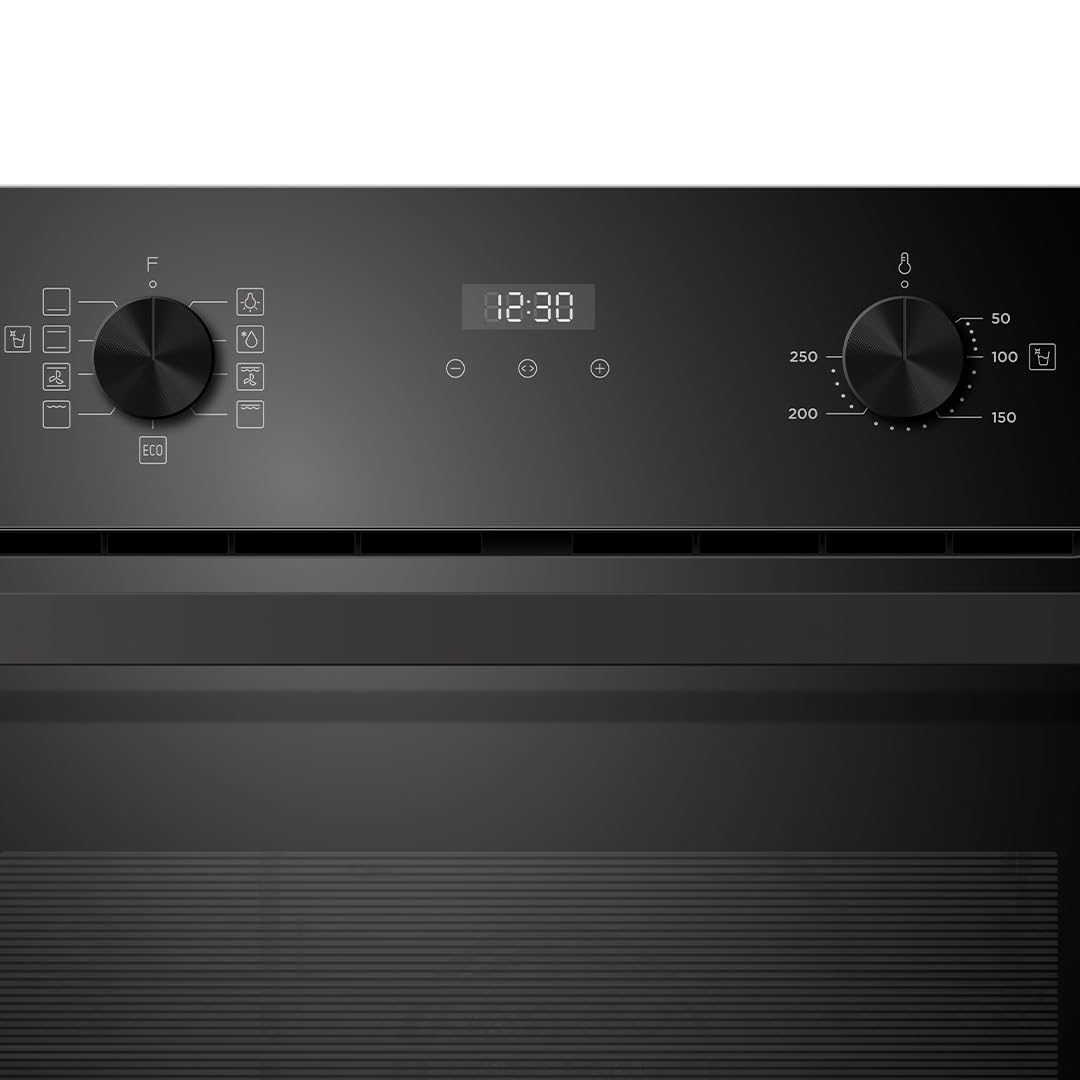 Svan Horno Multifunción Negro SHM8700DCN. Capacidad 70 Litros, 3000 W, Grill, 9 Programas, Interior Esmaltado, Temporizador Digital, Fácil Limpieza, Clase A