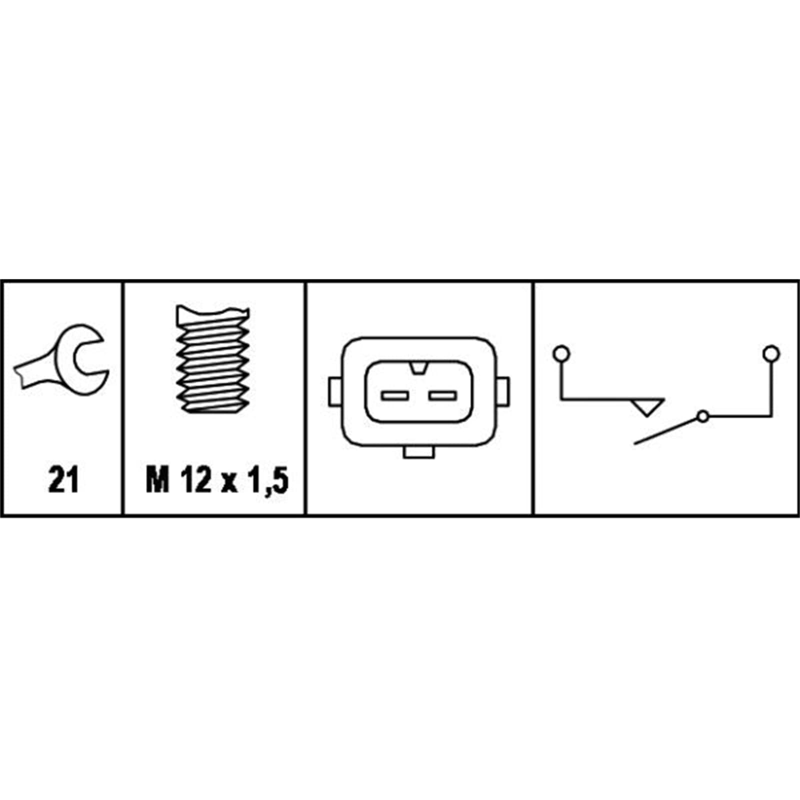 HELLA 6ZF 007 673-001 Interruttore, Luce di retromarcia, 12V, 2a... poli, avvitato, Contatto di chiusura, elettrico, Cambio manuale