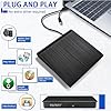 Haiway External DVD Drive, USB 3.0 Type-C CD Burner Portable CD DVD +/-RW Optical Drive Slim CD DVD ROM Rewriter CD/DVD Player Writer Reader for Laptop Desktop MacBook PC Windows Linux Mac OS (Black)
