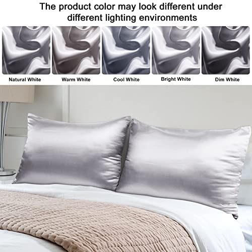 pendali Satin Kissenbezug für Haar und Haut, 100% Seidig Luxus Satin Kissenhülle mit Verstecktem Reißverschluss, 1 Stück Kopfkissenbezug Weich und Atmungsaktiv 48 x 66 cm Kissenbezüge (Grau) - Image 7