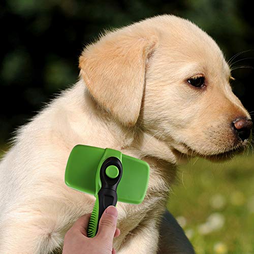 Auto-limpeza Shampooing Pet Brush, Professional Pet Comb, Beleza Pet Grooming Brush para derramament