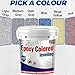 Epoxy Colored Sand Floor Paint, Epoxy Floor Paint for Concrete, High-Gloss Marble Effect Paints, Waterproof and Non-Slip, Suitable for Indoor and Outdoor Use (5kg,White)