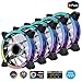 EZDIY-FAB Ventola PWM RGB da 120MM per PC, Custodia Orientabile per Fan RGB con Ventole, Ventola di Raffreddamento CPU, Sincronizzazione con Scheda Madre,Compatibile con ASUS Aura SYNC-5 Pack