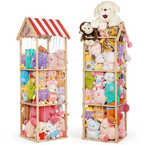 Edudif Stuffed Animal Storage, Space Saving Vertical Stuffed Animal Holder