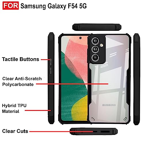 Image of Amazon Brand - Solimo Back Case Cover for Samsung Galaxy F54 5G (Polycarbonate, Thermoplastic Polyurethane Matte Black)