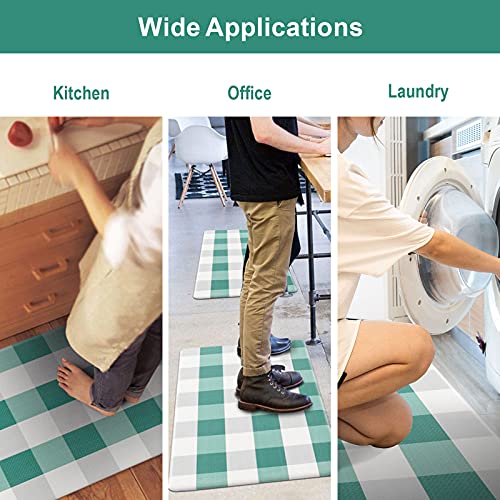 Carvapet Buffalo Plaid Küchenmatte, 2 Stück, gepolsterter Anti-Ermüdungs-Teppich, wasserdicht, rutschfest, PVC… - Image 7