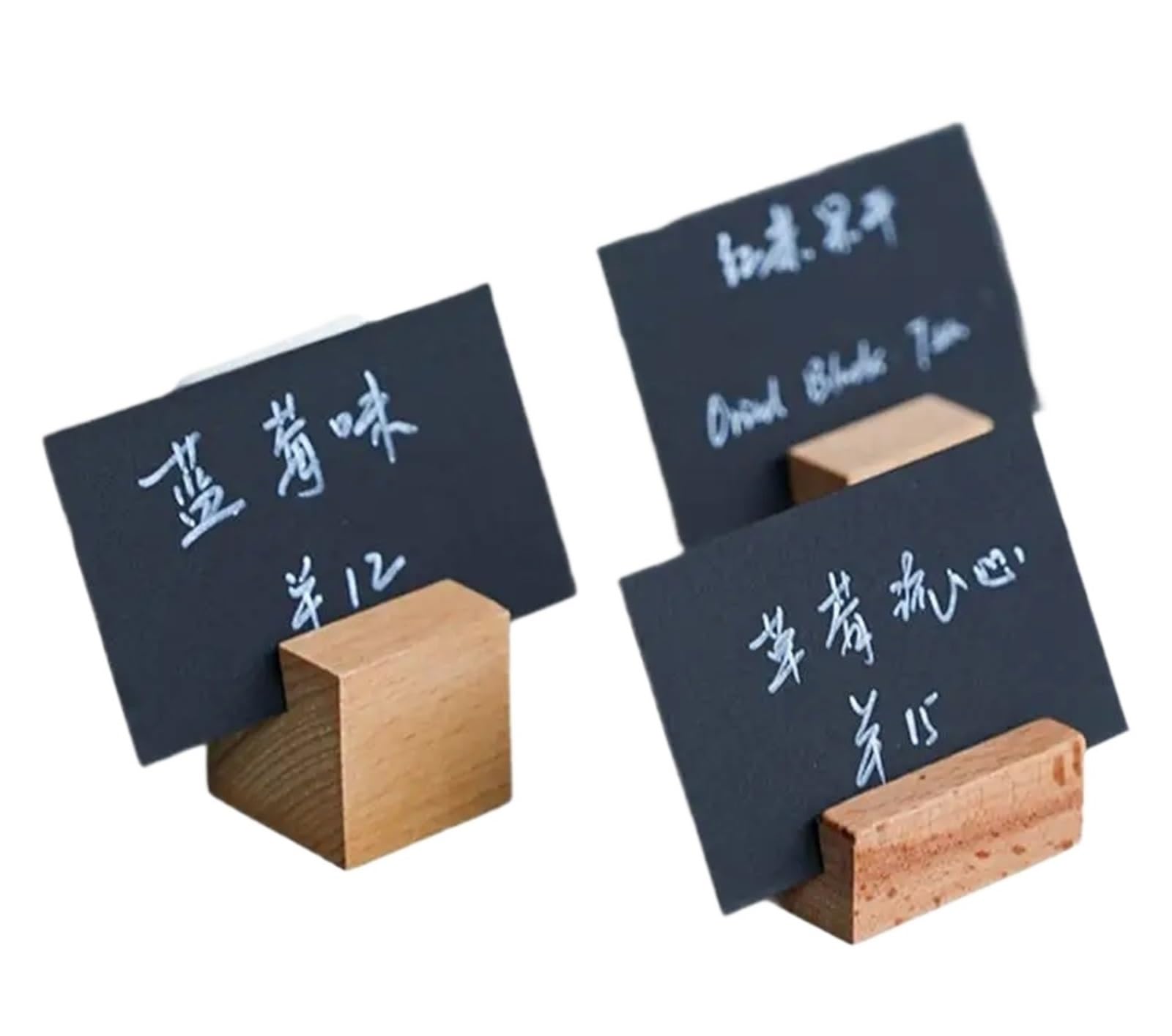 Lot de 8 porte-étiquettes de prix en bois pour mariages et événements, peints à la main pour les magasins de détail (10 x 3 x 2 cm)