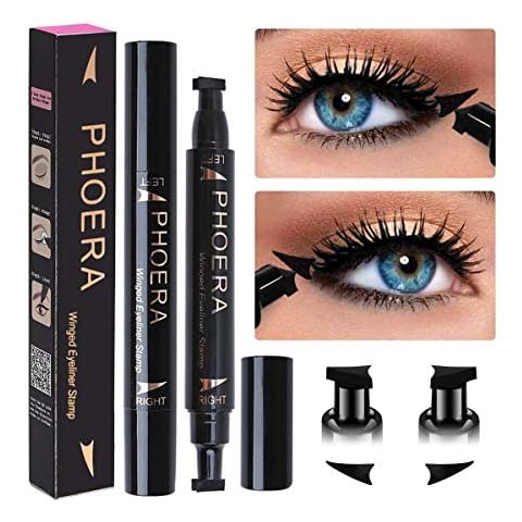 Dual Ended Winged Eyeliner Stamp Waterproof Long Lasting Liquid Smudgeproof Eye Makeup Seal Stamp Tool for Wing or Cat Eye 1PC Cover
