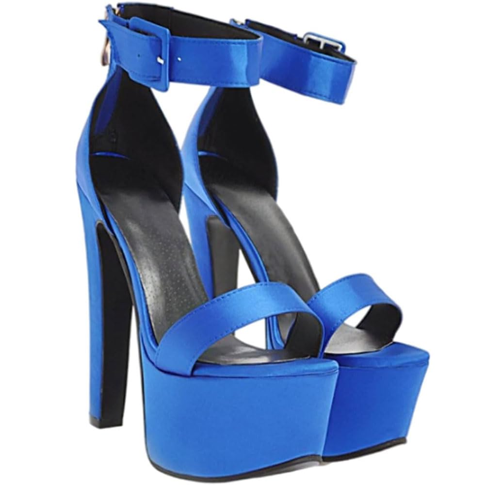 Hyfzxwx Women's C High Heel Platform Ankle Strap Sandals 16Cm Size Sexy/C/36Eu