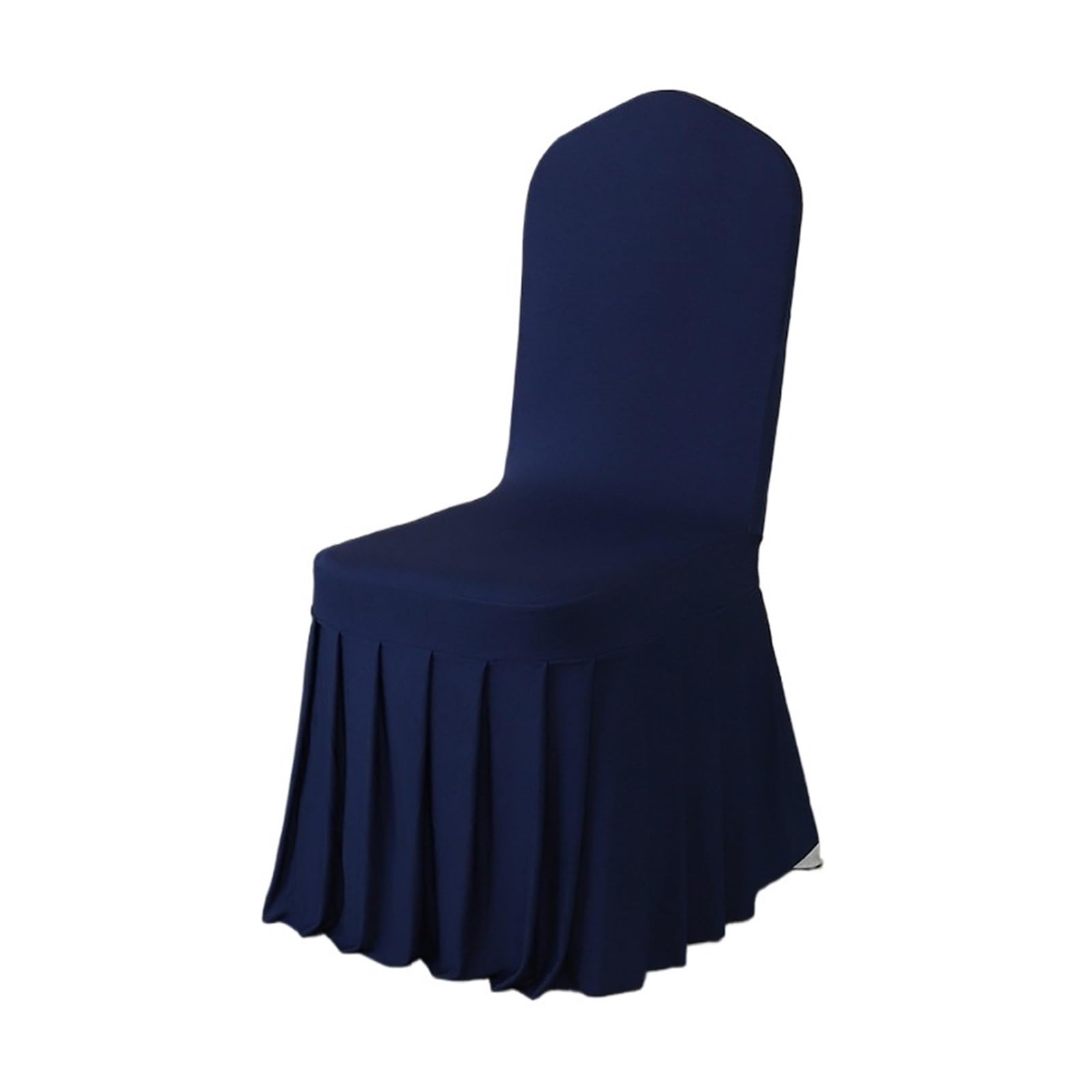 NNCSNE Spandex Chair Cover 5/10/50/100pcs Pleated skirt Spandex Chair Cover Hotel Banquet Party Events Wedding Decoration Dining Room Seat Protector Covers(Dark Blue,5pcs)