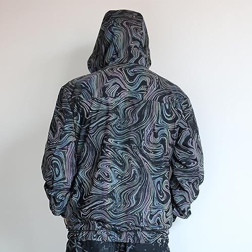 Chaqueta reflectante arcoíris unisex con capucha y cortavientos colorido 7