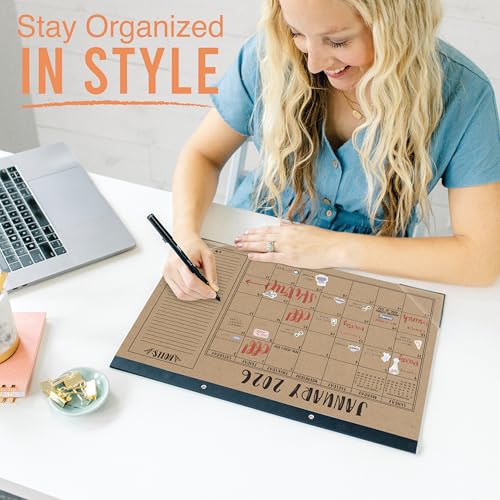 Image of Hadley Designs Large Teacher Desk Calendar 2026-2027 - Desktop Calendar 2026, 18-Month Academic Desk Calendars for School, Home & Office, Cute Classroom Must Haves, Back to School Teacher Gifts