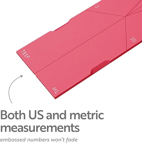 Miniatura 7 de POLYGONS Cucharas medidoras plegables 3 en 1  2 cucharas con 6 tamaños diferentes (rosa)