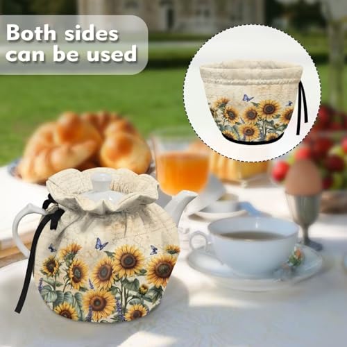Image of Sunflower Tea Cosy for Teapots Yellow Tea Kettle Dust Cover Keep Warm Teapot Covers for Home Kitchen Party Decoration 2025