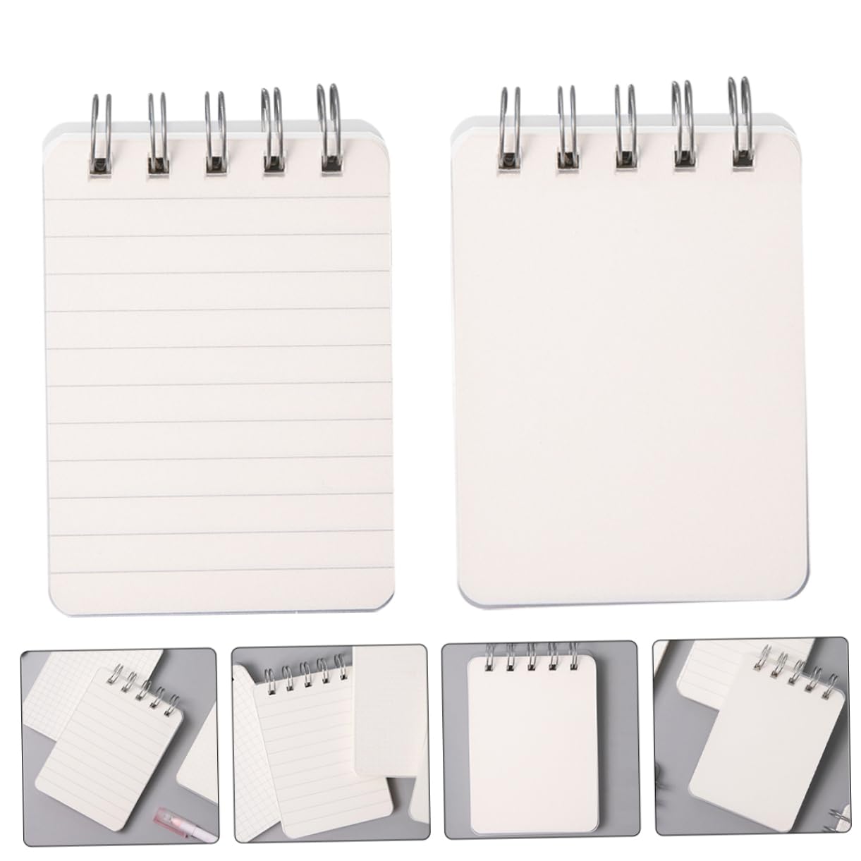 Uonlytech 3 Set Mini Taccuino Portatile Quaderno A Righe Universitarie Mini Quaderni Notebook E Riviste Foderato Blocco Note Compatto Per Ufficio Piccola Pad Di Memo Carta Bianca 4 Pezzi*3