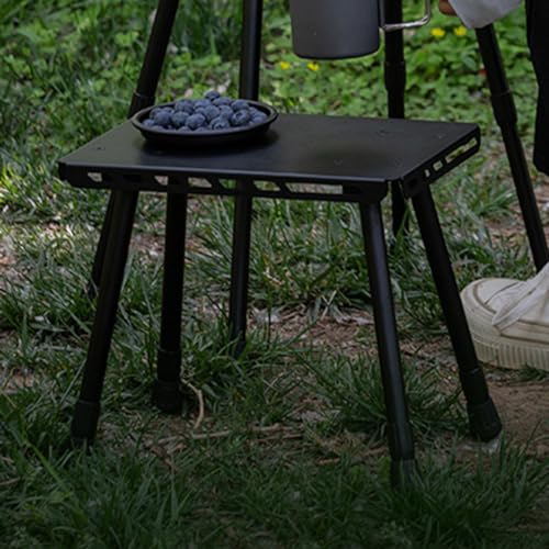 Table de camping pliante en fer noir compacte et robuste VICASKY pour l'extérieur - 3
