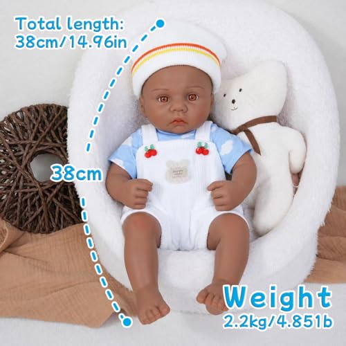 Muñeca bebé de silicona 15 pulgadas peso 4.85 lb para niños 3+ miniatura 3