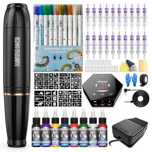 Wormhole Tattoo Kit, Temporary Tattoo Pen, Rotary Tattoo Gun -