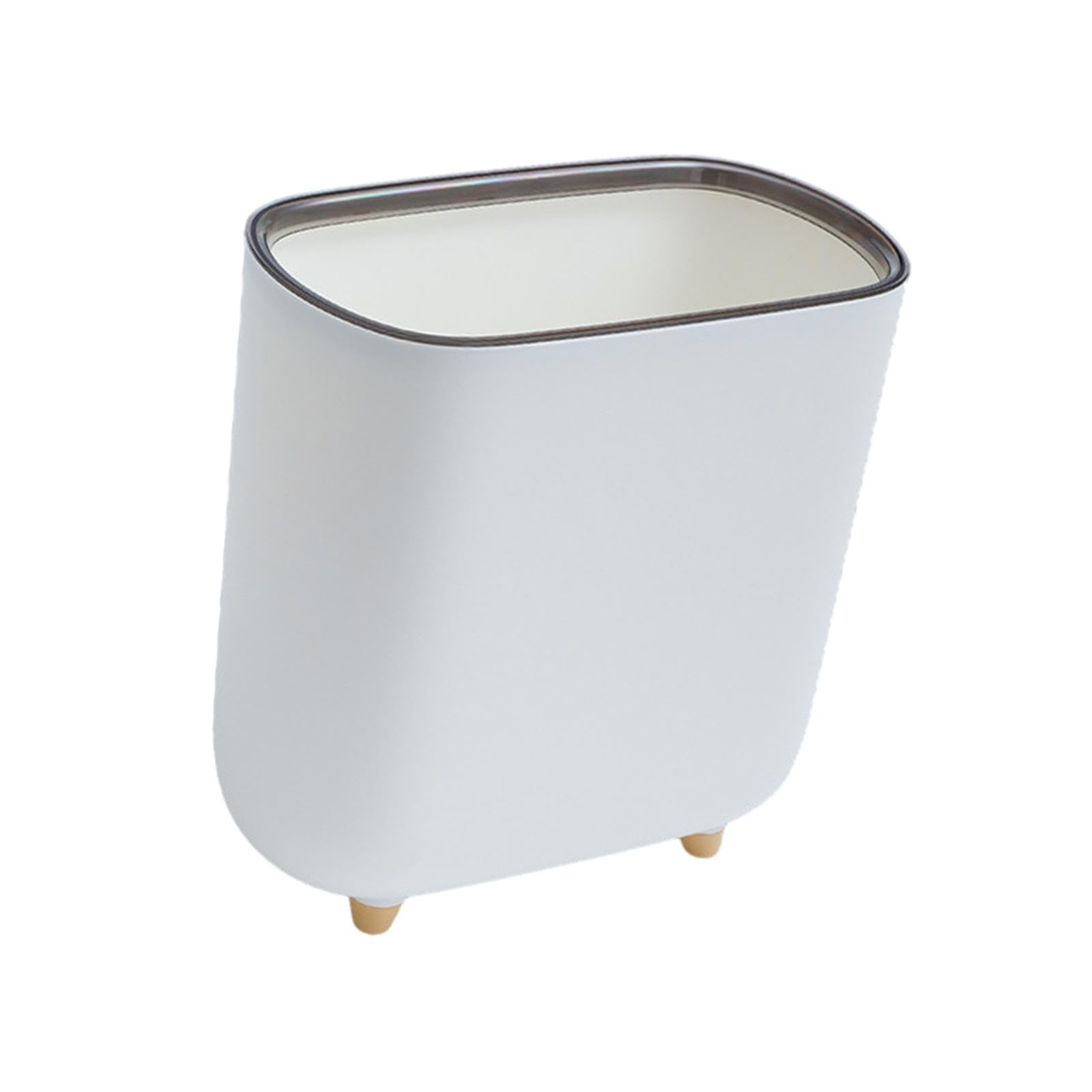 Pattumiera Rockible Compatta Con Coperchio A Pressione – 18,5x29x31,5 Cm, In PP, Motivo Legno Di Noce, Per Bagno E Piccoli Spazi