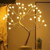 Lxcom Lighting LED Globe Lights 36 LEDs New Gold Copper Wire Tree Branches LED Bonsai Table Tree...