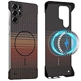 Jawneny für Samsung Galaxy S23 Ultra Hülle Ultradünn aus Aramidfaser Magnetische mit Mag-Safe Handyhülle Anti-Fingerabdruck Taktile Gewebte Angenehm Griffig Schutzhülle für Samsung S23 Ultra 5G Case