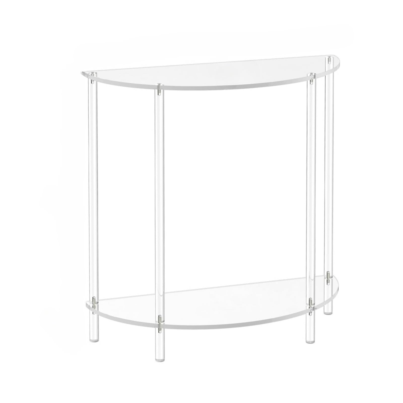 Tsophreniq Contemporary Sturdy Acrylic Two Tiers Accent Table for Bedroom or Living Room Maximizes Corner Space Ornament Living Room Table