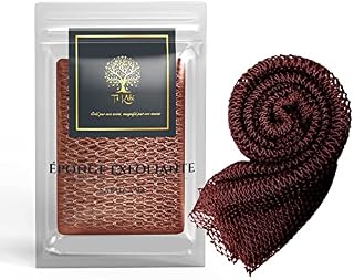 African Shower Sponge Ladies African Exfoliating Shower Sponge Soft Exfoliating Washcloth Bathroom Flower XL Bath Accessories Women Men Kids Mesh for Body Scrub (Brown)