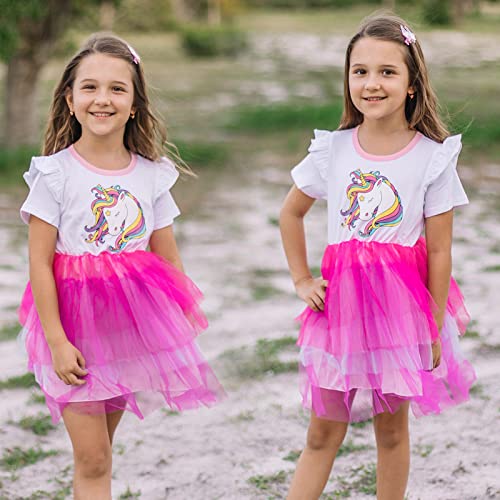 Toddler Unicorn Dress 3-10 Years Summer Tutu Clothes Rainbow Tulle Outfits for Little Girls2