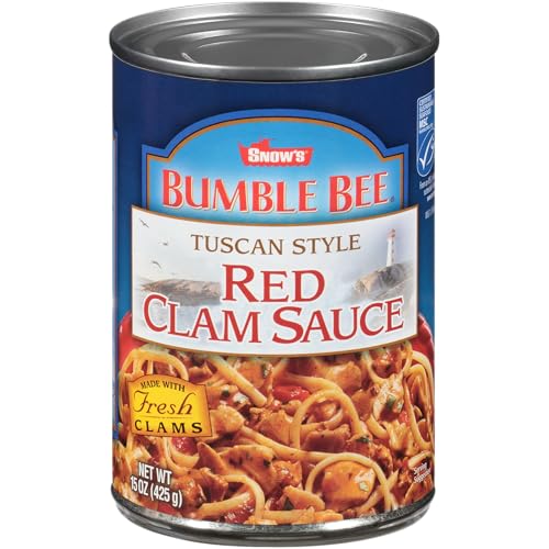 Snow's Tuscan Style Red Clam Sauce, 15 oz - Authentic Italian Clam Sauce - Made with Fresh Clams,...