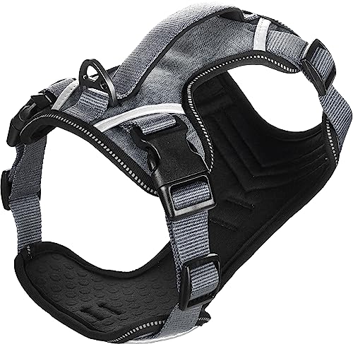 Flamingo Dog Harness Heron Grey M 28-37cm 36-48cm 20mm - Image 2